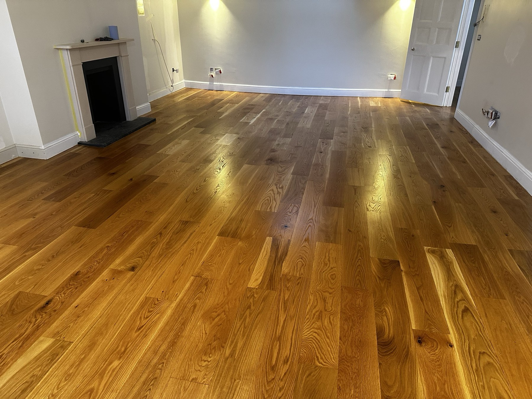 Engineered oak flooring fitted in a period living room