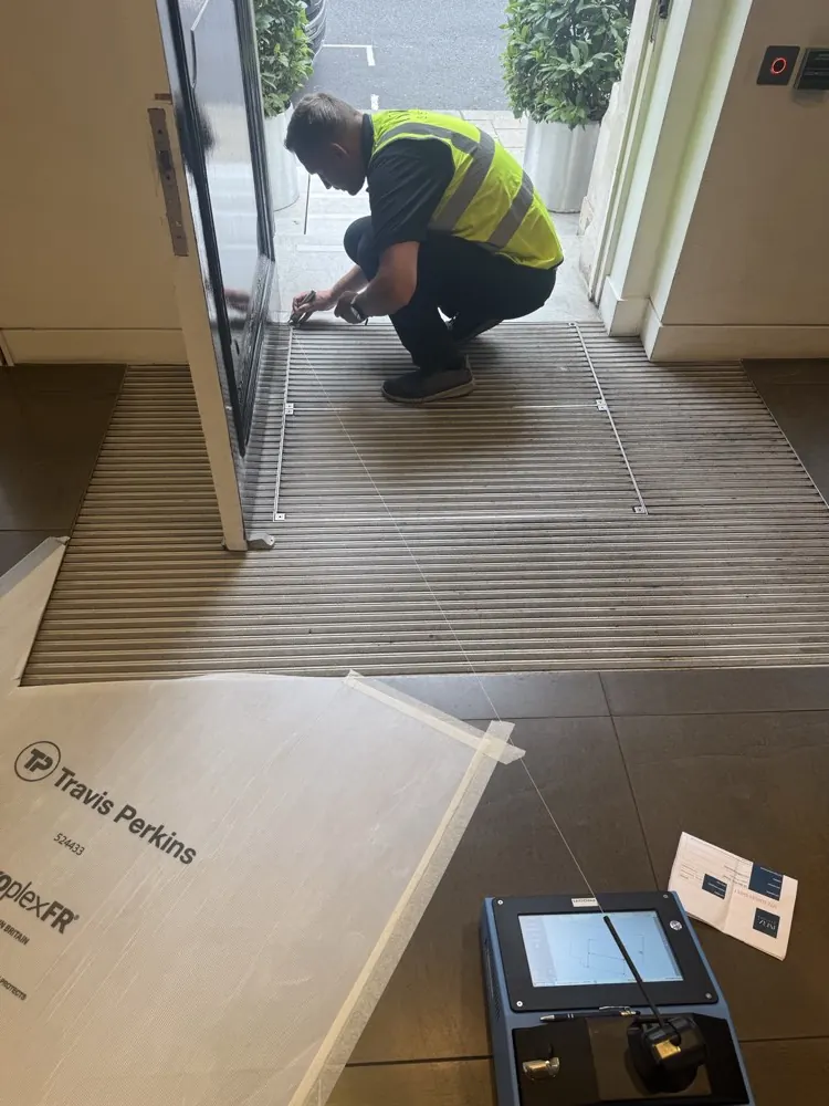 A Guild Floors fitter at work on site