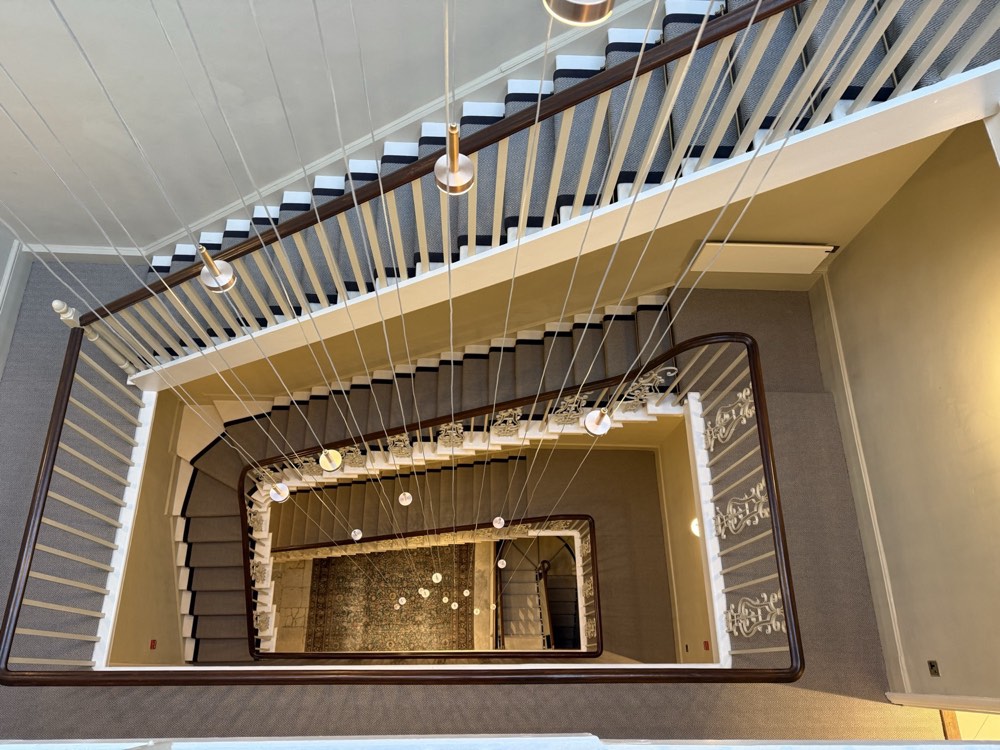 Stair runner fitted to a period staircase